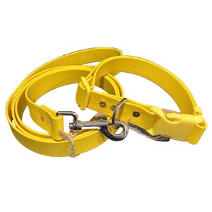 1” Biothane Handmade Adjustable Quick Release Dog Collar & Leash Set, water resistant and easy to clean