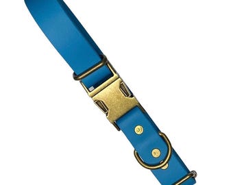 1" Biothane Handmade Adjustable Metal Buckled Dog Collar, water resistant and easy to clean
