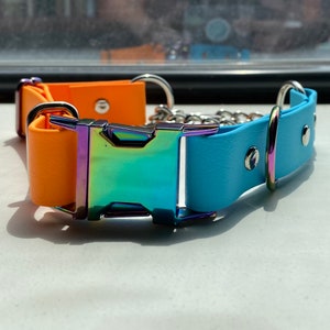 1 Biothane Quick Release Chain Martingale Collar SMALL/MEDIUM image 7