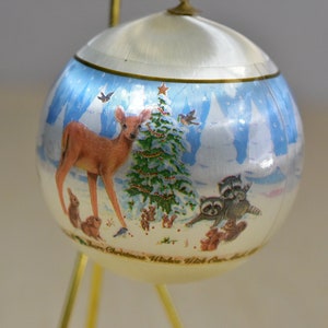 Vintage,Holiday,Greetings, Animals,Satin,Christmas Ornament,Ornament, Animals Ornament,Raccoon,Deer,squirrel,rabbit,Christmas tree