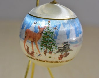Vintage,Vacaciones,Saludos, Animales,Satén,Adorno de Navidad,Ornamento, Ornamento de animales,Mapache,Ciervo,Ardilla,conejo,Árbol de Navidad
