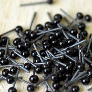 Glass, Black, Teddy Bear, Eyes , 3 mm, 30 pieces(15 pairs)