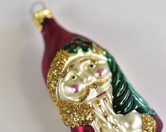 Vintage,St. Nicolas,Santa,Ornament,Glass Ornament,Christmas ornament,Czech Republic, Hand blown,Santa Ornament,Lantern,Gifts