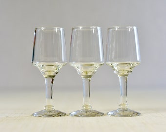 Vintage Klare Schnapsgläser 3er Set, 4 "Hoch