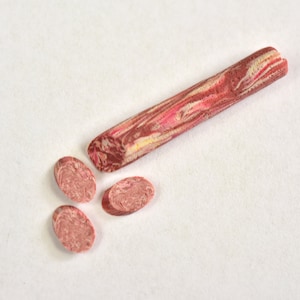 Handmade, Polymer Clay Salami, Tasty Salami, Doll House Miniature, Dollhouse , 1:12 Scale