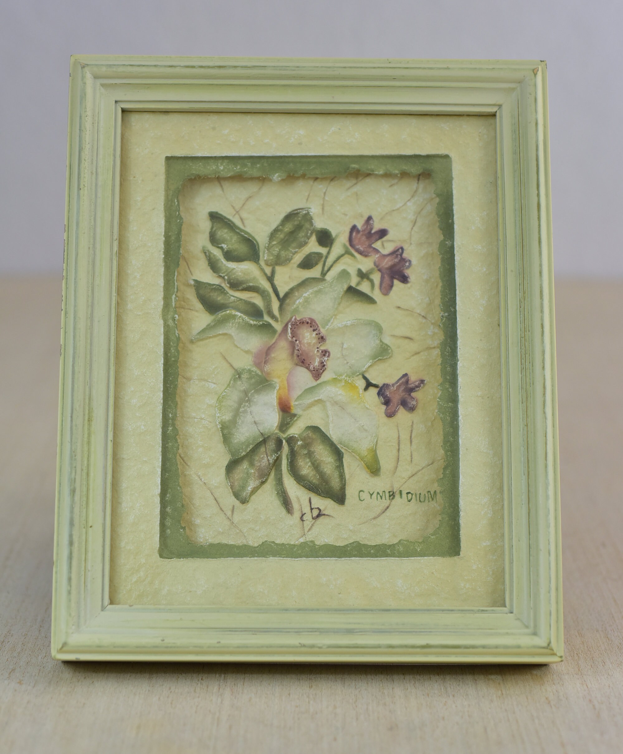 Vintage,cheri Blum,3d,hanging,wall,picture,cymbidium,flowers
