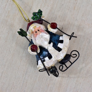 Vintage,Christmas,Ornament,Christmas ornament,Christmas decor,Santa Claus,ice skating