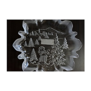 Vintage,Mikasa,Germany,Holiday,Classics,Crystal Dish,Retired Mikasa,Ruffled Dish,Holiday Bonbon,Cookie Platter,Christmas,Collectible