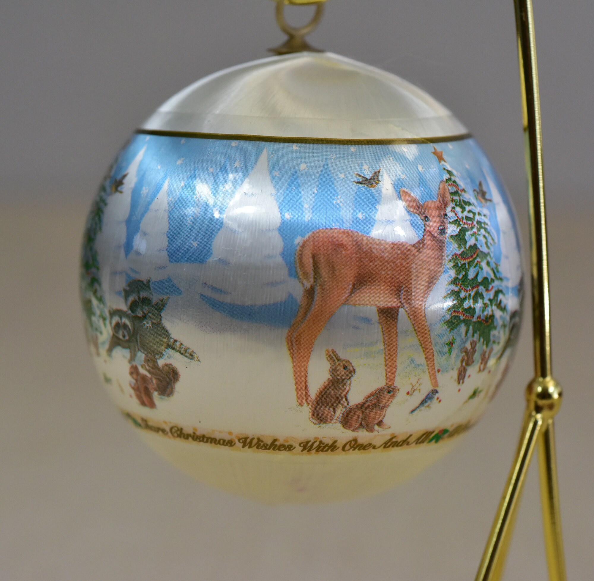 Vintage,holiday,greetings, Animals,satin,christmas Ornament Vintage,holiday,greetings, Animals,satin,christmas Ornament