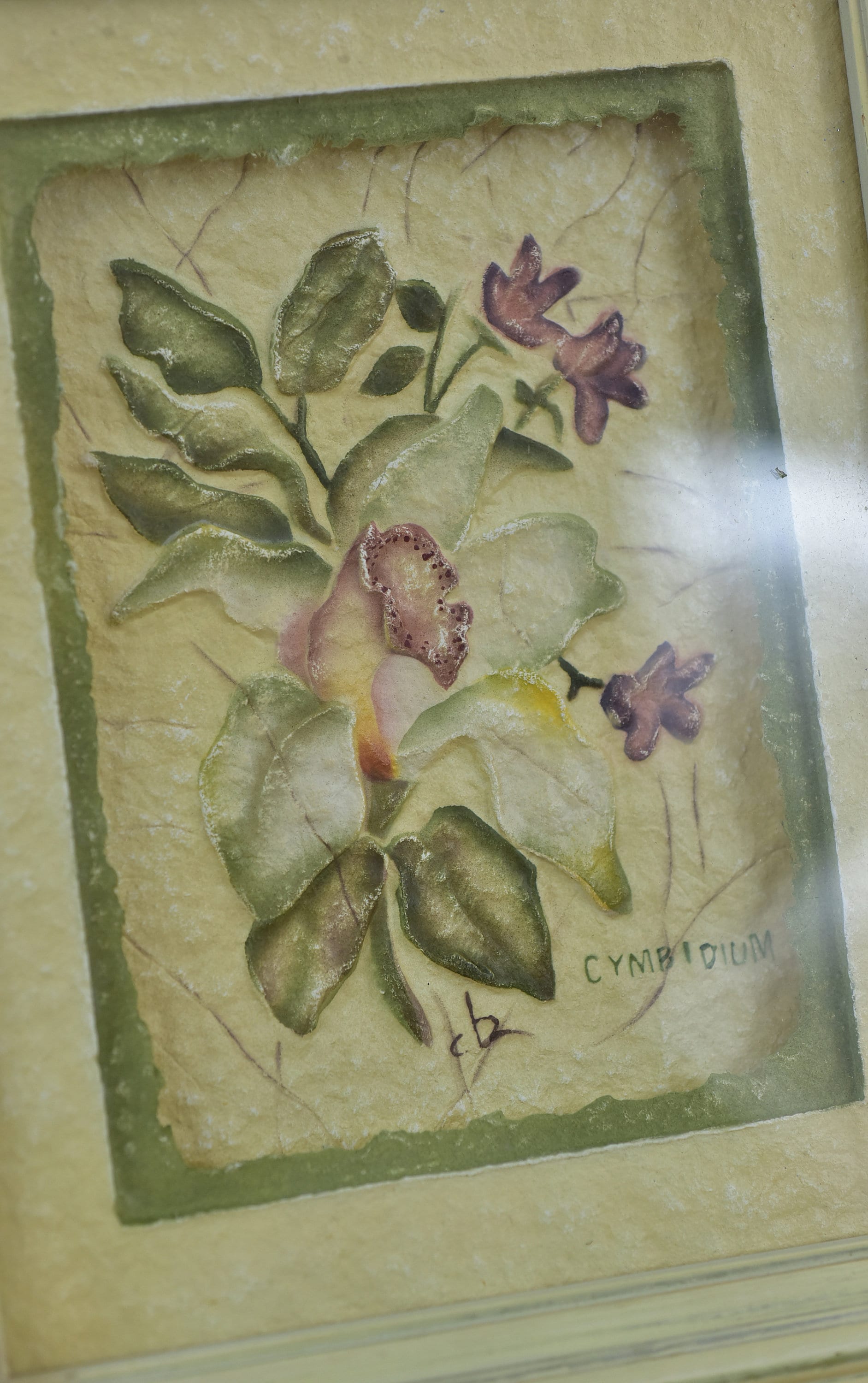 Vintage,cheri Blum,3d,hanging,wall,picture,cymbidium,flowers