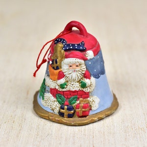 Vintage,Christmas,Tree Ornament,Christmas ornament,Ceramic,Christmas,ornament,Santa,Bell,Gift,Christmas tree,Ceramic Bell