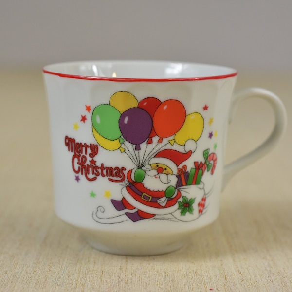 Vintage,Brinn's,PGH Pa,Made in Japan,Merry Christmas,Porcelain Tea Cup,Cup,Santa,Ceramic,Christmas decor