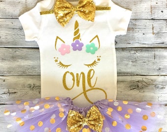 Girls unicorn first birthday outfit, unicorn 1st birthday outfit, girls unicorn birthday, Unicorn tutu outfit, Unicorn first birthday, gold