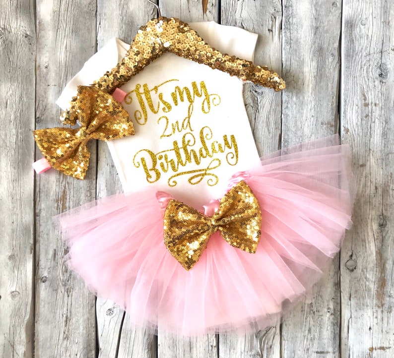 tutu outfit its my 2nd birthday princess birthday outfit Girls 2nd birthday outfit pink and gold second birthday outfit girls