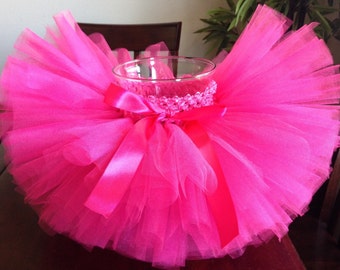 Pink tutu, hot pink tutu, birthday tutu, tutu, photo prop, newborn tutu, baby tutu, toddler tutu, bright tutu, girl tutu