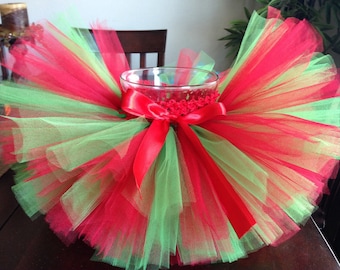 Christmas tutu, red and green tutu, elf tutu, babys first christmas tutu, baby tutu, newborn tutu, toddler tutu, girl tutu, green and red