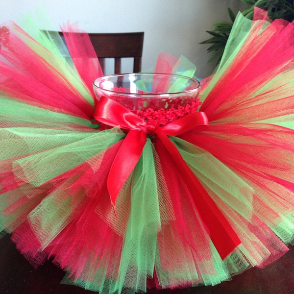 Christmas tutu, red and green tutu, elf tutu, babys first christmas tutu, baby tutu, newborn tutu, toddler tutu, girl tutu, green and red