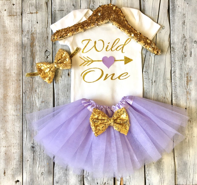 wild one tutu outfit lavender cake smash outfit wild one 1st birthday outfit gold Lavender and gold wild one first birthday outfit