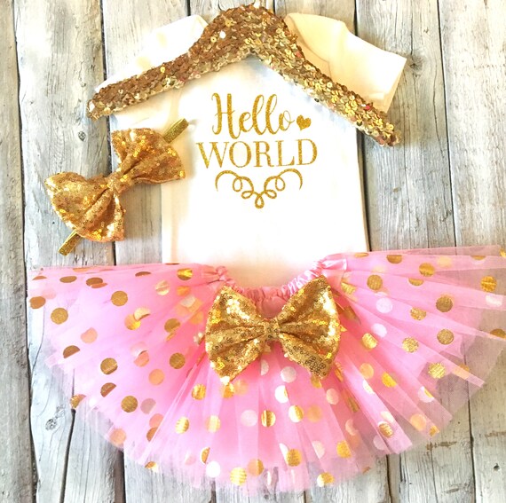 hello world outfit baby girl