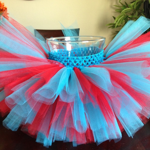 Red and turquoise tutu, Halloween tutu, costume tutu