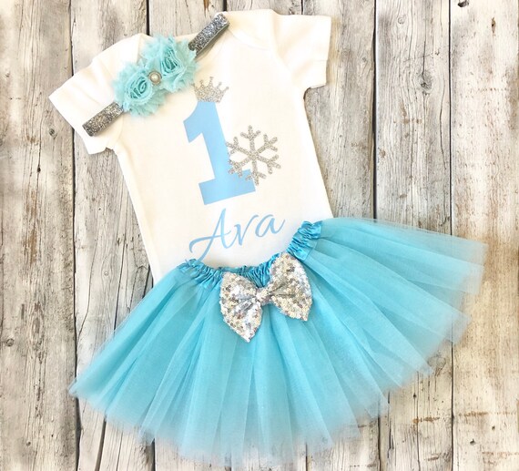 Winter wonderland top 1st birthday outfit