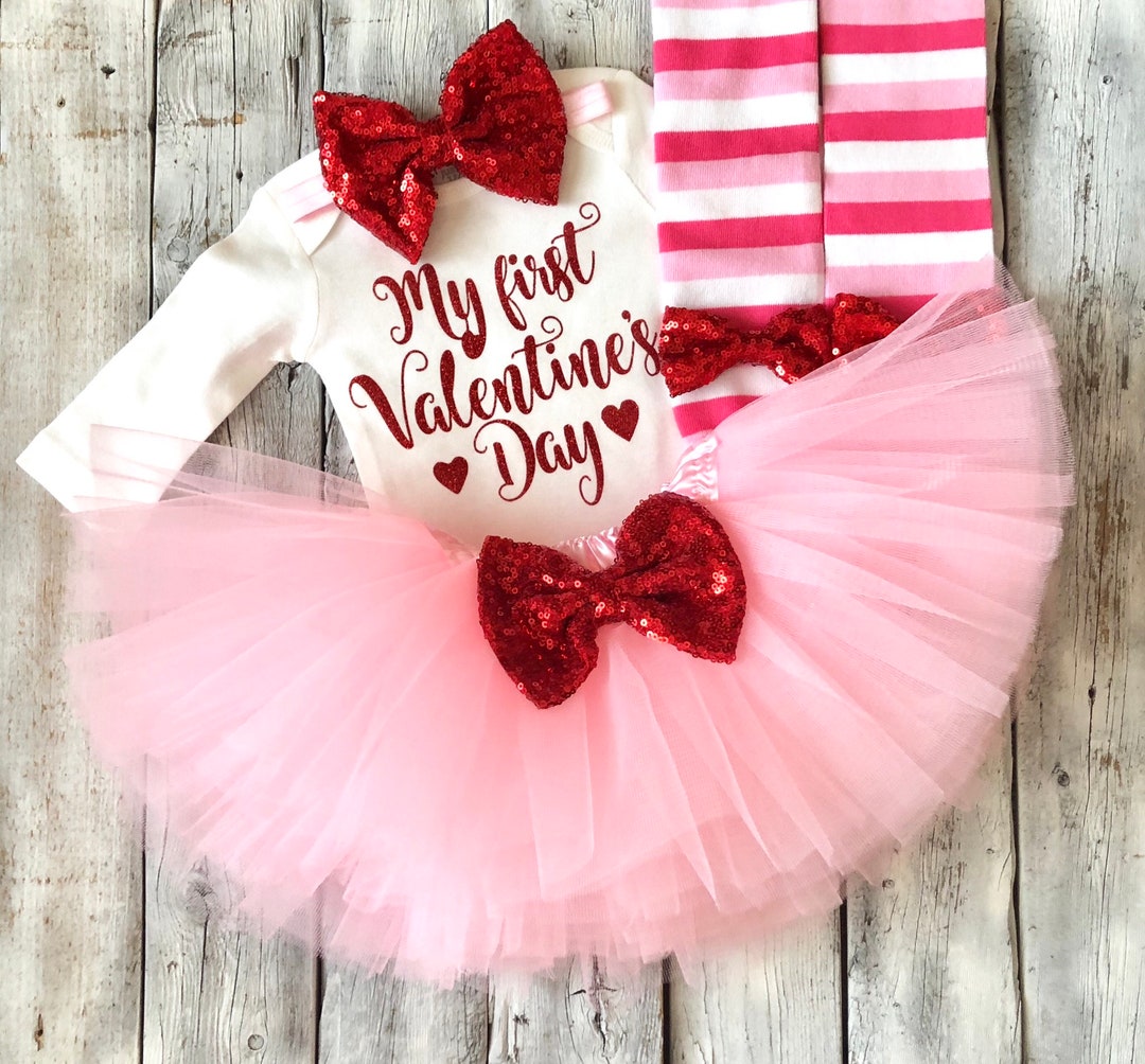 Baby Girl 1st Valentines Outfit, My First Valentines Day, First ...