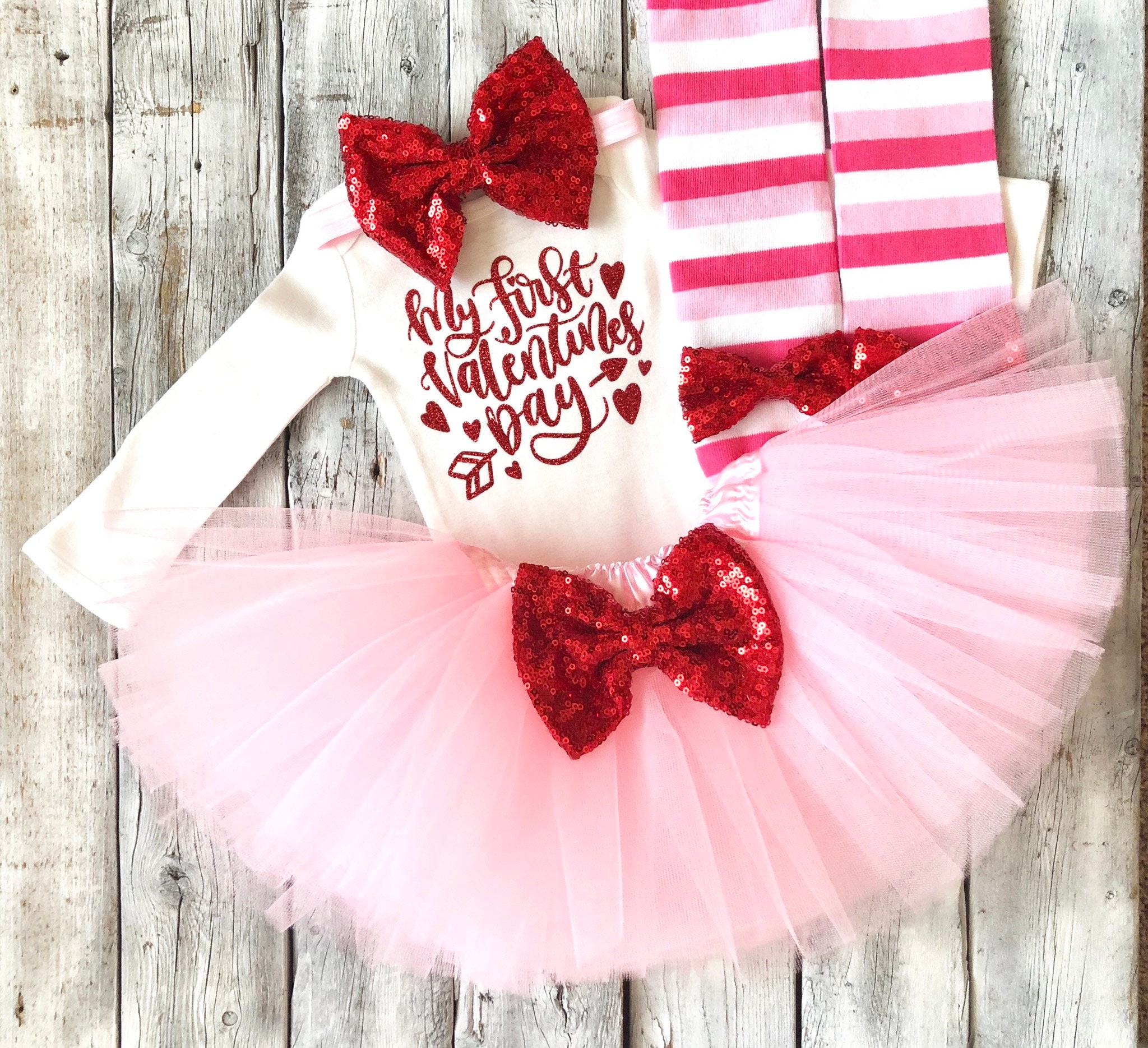 Baby Girl First Valentines Day Outfit 