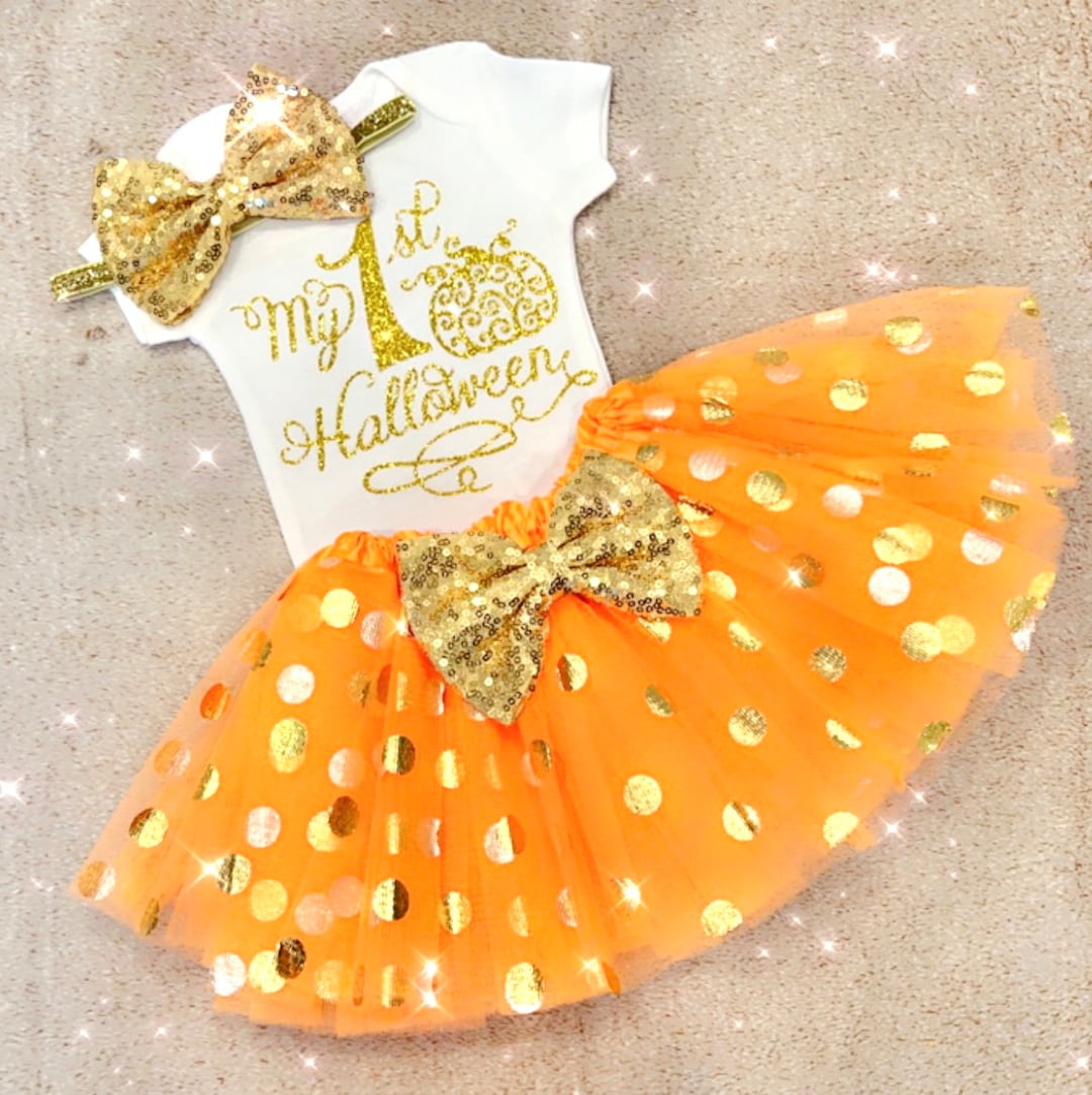 Girls 1st Halloween Outfit Baby Girl First Halloween Outfit Etsy
