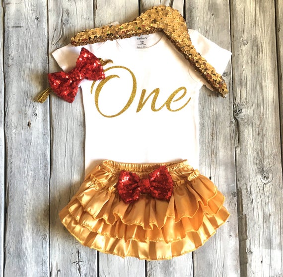 Tenue Rouge Et Or Premier Anniversaire Tenue Danniversaire Etsy