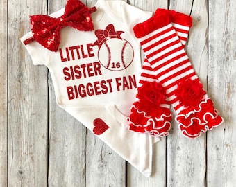 Baby girl little sister baseball outfit, Little sister baseball, Glitter baseball shirt, Little sister baseball bodysuit, sister baseball