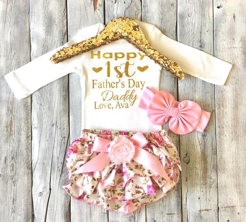 Baby Girl Father's Day Outfit Girls 1st Father's Day Etsy