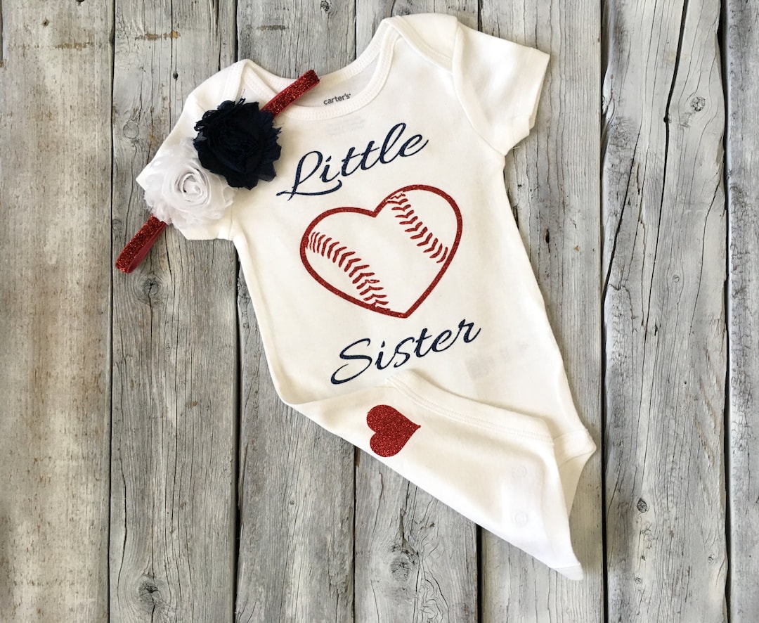 Baby Girl Baseball Shirt, Girls Baseball Bodysuit, Little Sister