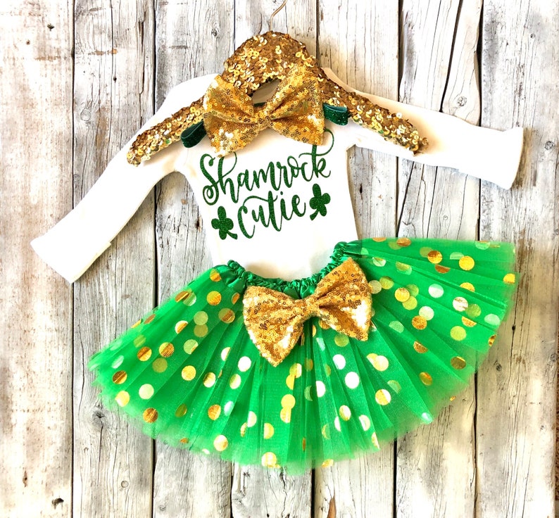 baby girl shamrock outfit