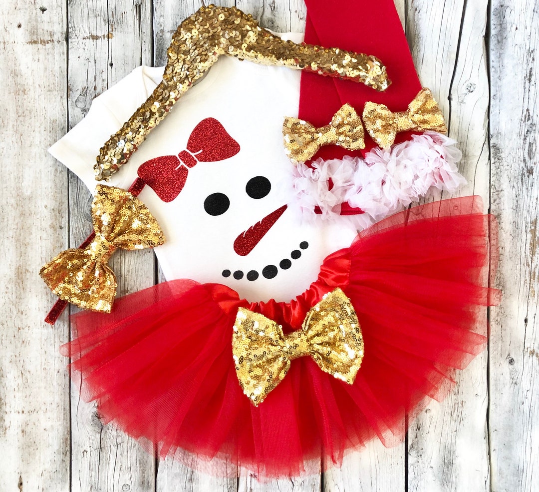 Girls Snowman Christmas Outfit Baby Girl Christmas Newborn Etsy