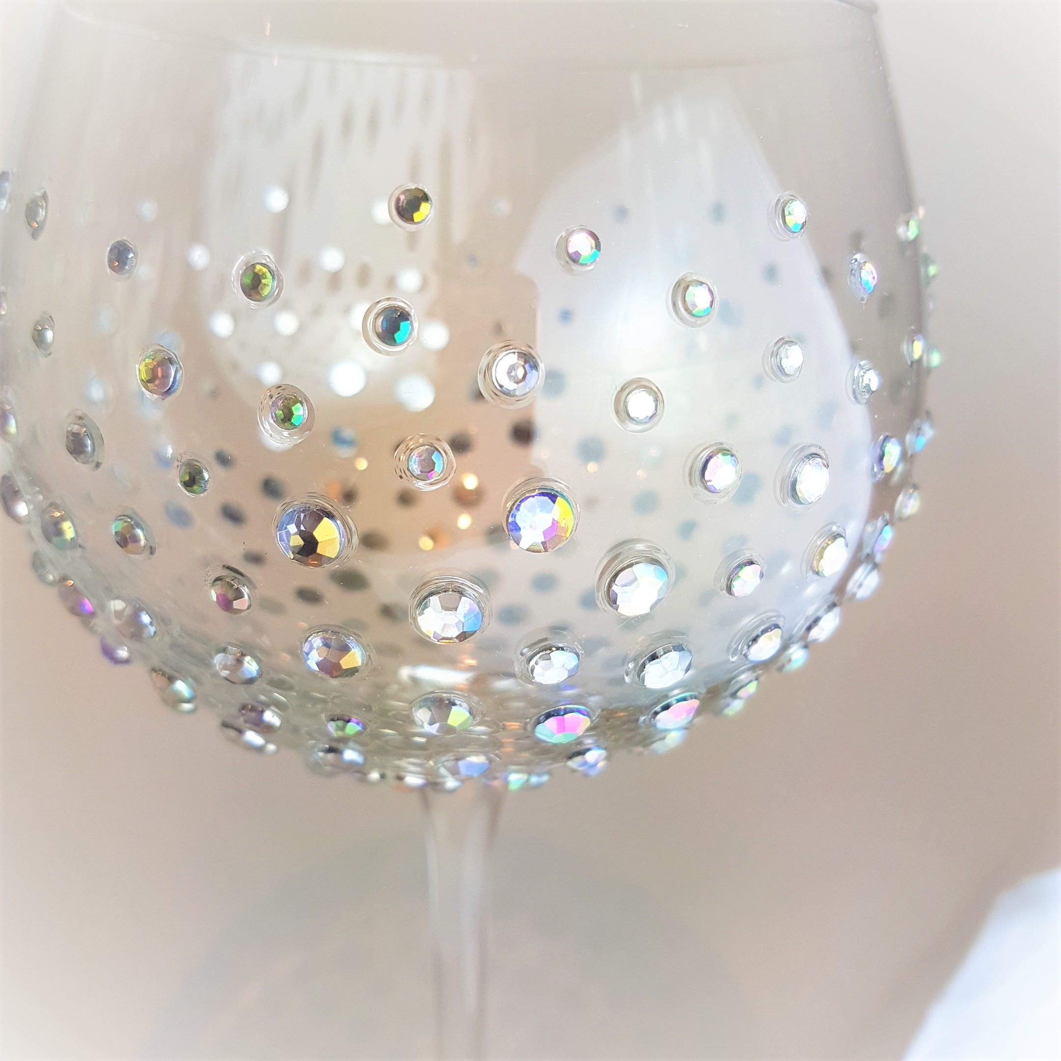 Personalised Gin Glass Iridescent Rhinestones Gin Glass Etsy