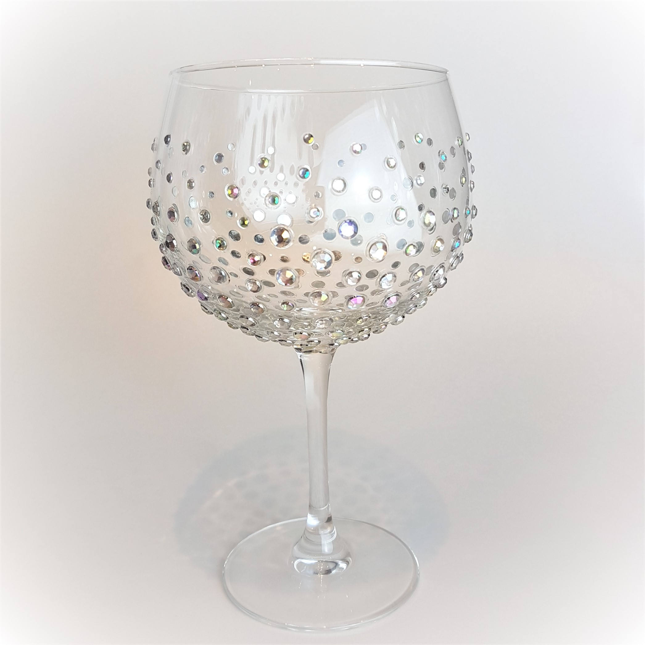 Personalised Gin Glass Iridescent Rhinestones Gin Glass Etsy