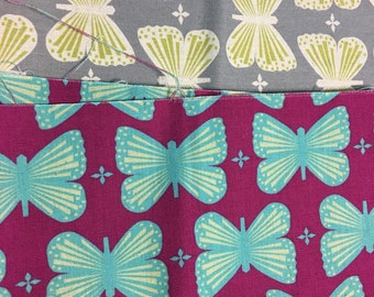 2 pices japanese fabric butterflies by kokka