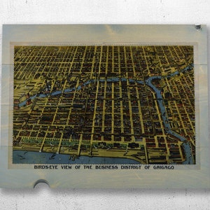 Chicago Mapa Arte - Vintage Wood Map