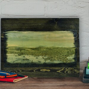 Seattle hout kaart - kaart kunst - houten kaart - Pallet kaart - Washington kaart - historische Seattle - rustieke Home Decor - oude kaart Art - antieke kaart