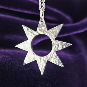 Star Of Ishtar Pendant, One Of A Kind Handcrafted Star Pendant, Solid Sterling Silver Star Pendant, Handcrafted Silver Star Pendant, Ishtar