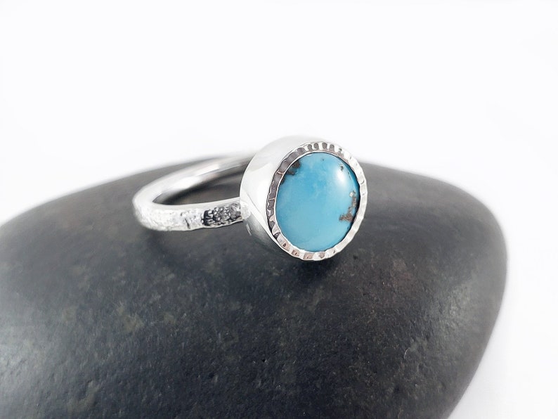 Turquoise Ring Size 7 Handcrafted Sterling Silver Turquoise Ring Handmade Turquoise Ring Turquoise Jewelry One Of A Kind Turquoise Ring