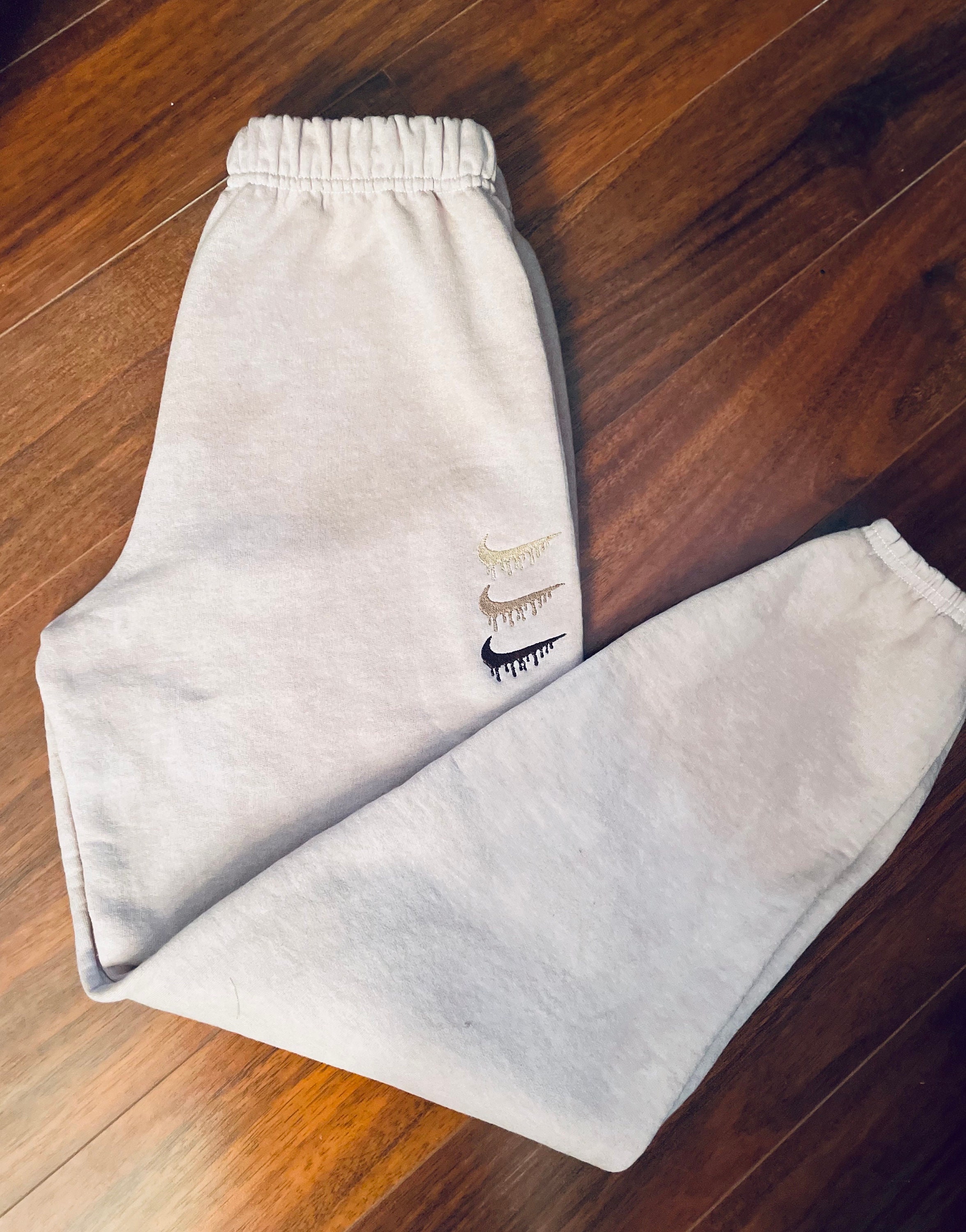 Custom Embroidered Inspired Drip Check Logo Sweatpants | Sport Aesthe…