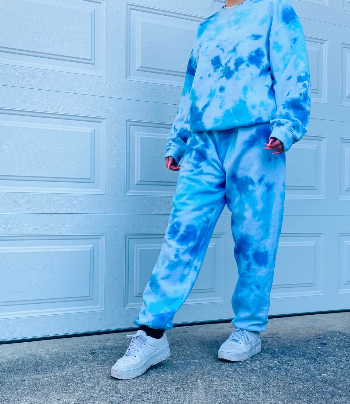 Custom Tie Dye Sweatsuit Bundle Custom Tie Dye Crewneck and | Etsy