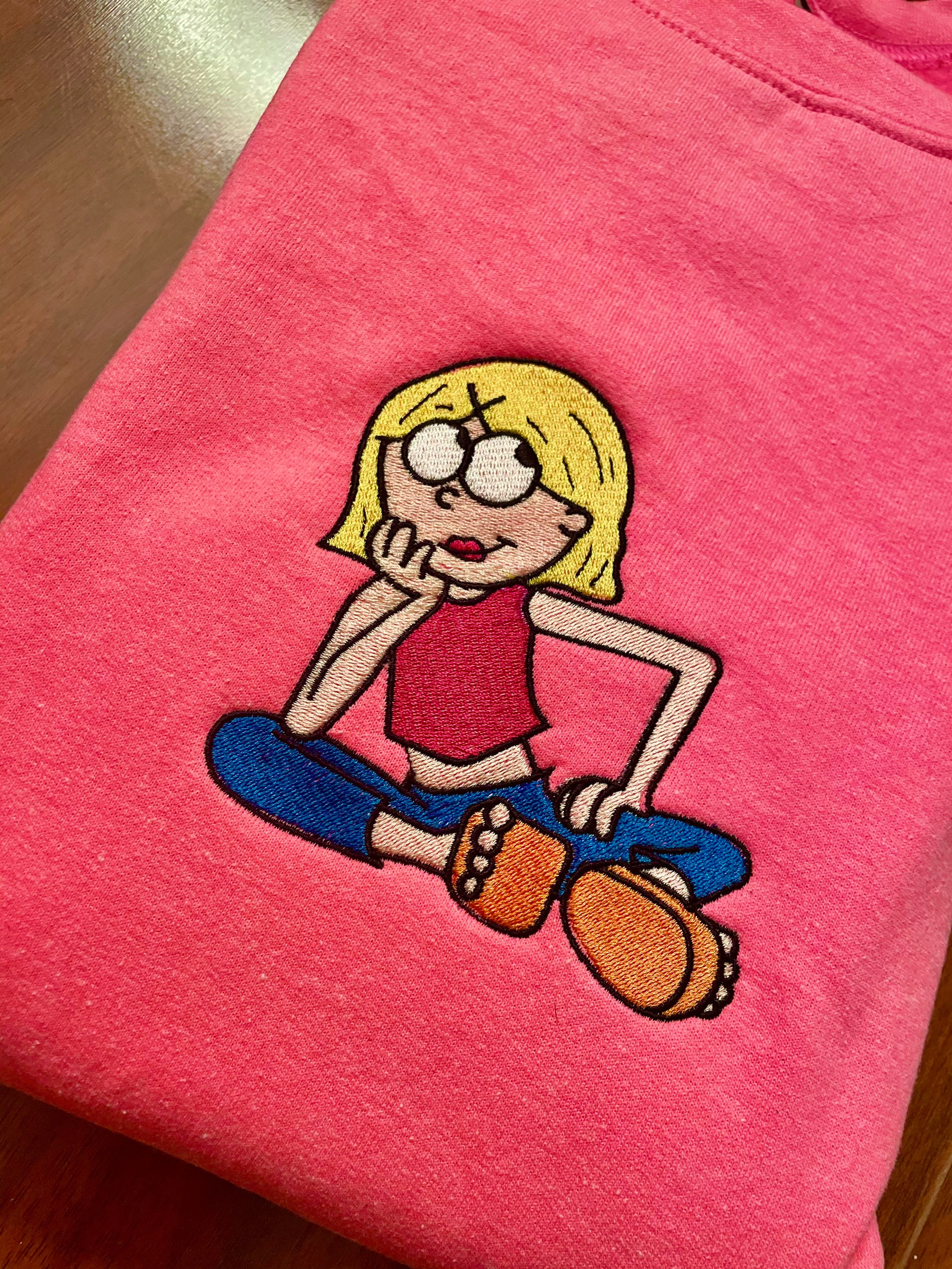 Custom Embroidered Lizzie Mcguire Cartoon Crewneck Lizzie - Etsy India