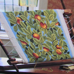 Apple Tree Needlepoint Tapestry Pillow Pattern/ Traditional needlework pattern of William Morris design