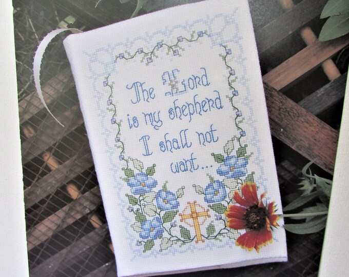 Psalm 23 Cross Stitch Bible Cover Pattern/ Bucilla 1997. Christian