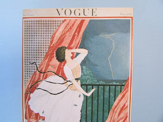 Vogue Magazine Cover Art Print/ Frightened Victorian Girl by