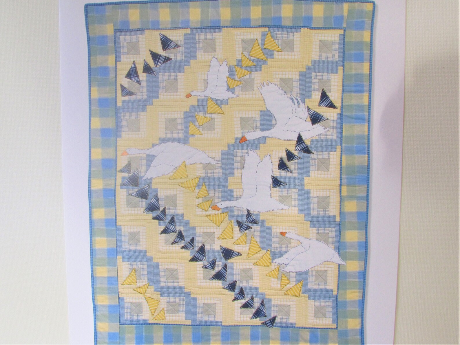 Geese Log Cabin Quilt Pattern/ Applique & Pieced Block Pattern Etsy