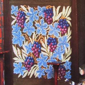 Uvas, patrón de almohada de tapiz de aguja de vid / patrón de costura tradicional del diseño de William Morris
