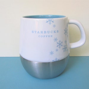 Starbucks Snowflake Mug Cup Holiday 2007 Stainless Base Starbucks Coffee Company 